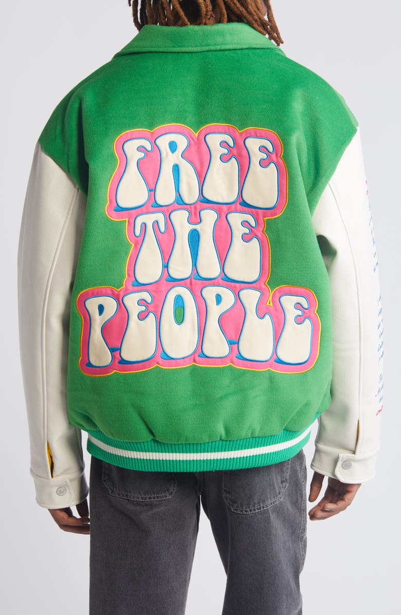 DIET STARTS MONDAY Arts District Wool Blend Varsity Jacket, Alternate, color,