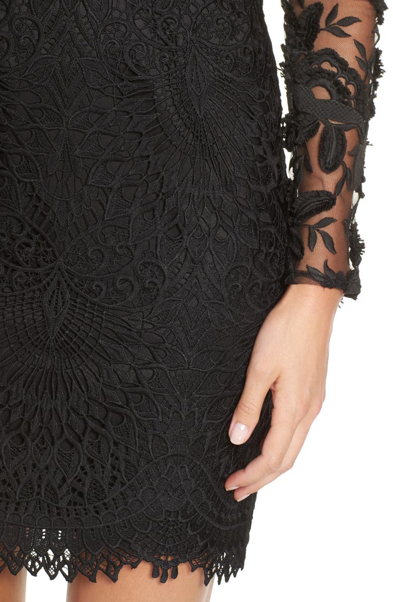 ML Monique Lhuillier Calypso Long Sleeve Lace Cocktail Dress, Alternate, color,