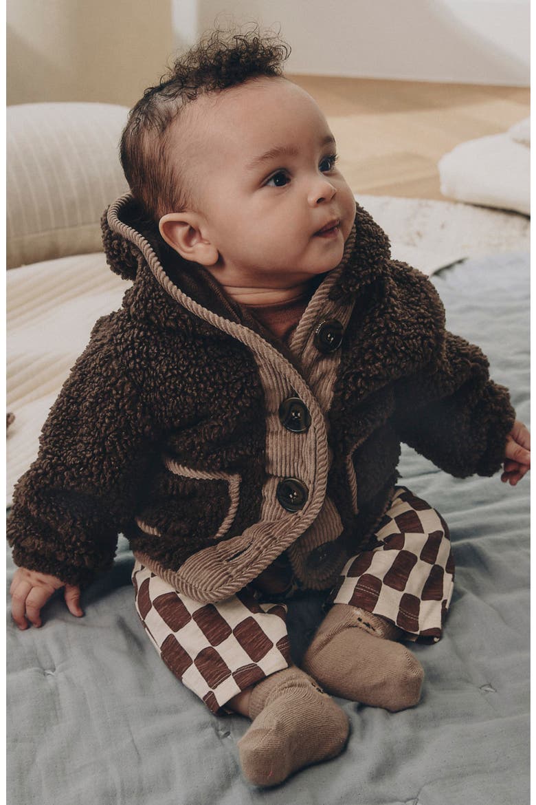 Kids' Borg Fleece Hooded Jacket, Alternate, color, BROWN