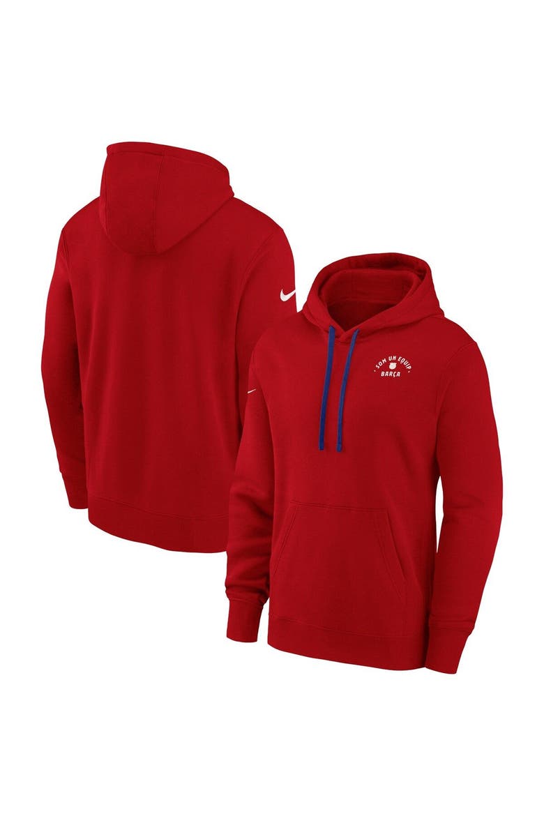 Women's Nike Red Barcelona Essential Pullover Hoodie, Main, color, Red
