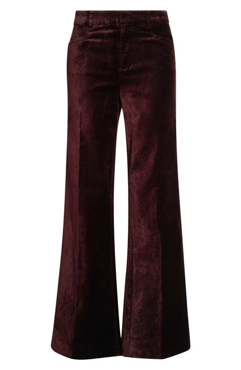 Leenah High Waist Wide Leg Velvet Trouser Jeans
