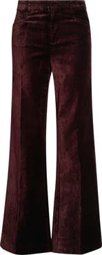 PAIGE Leenah High Waist Wide Leg Velvet Trouser Jeans