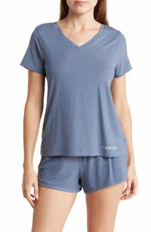 V-Neck T-Shirt & Shorts 2-Piece Pajama Set