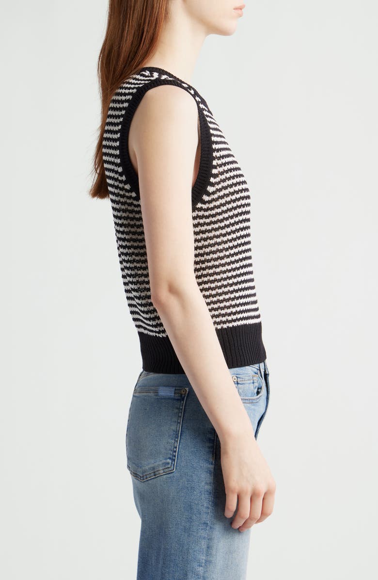 MARGARET O'LEARY Caroline Stripe Cotton Blend Sweater Vest, Alternate, color, 