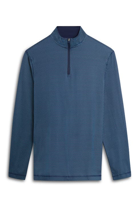 Men's OoohCotton® Print Stretch Half Zip Pullover