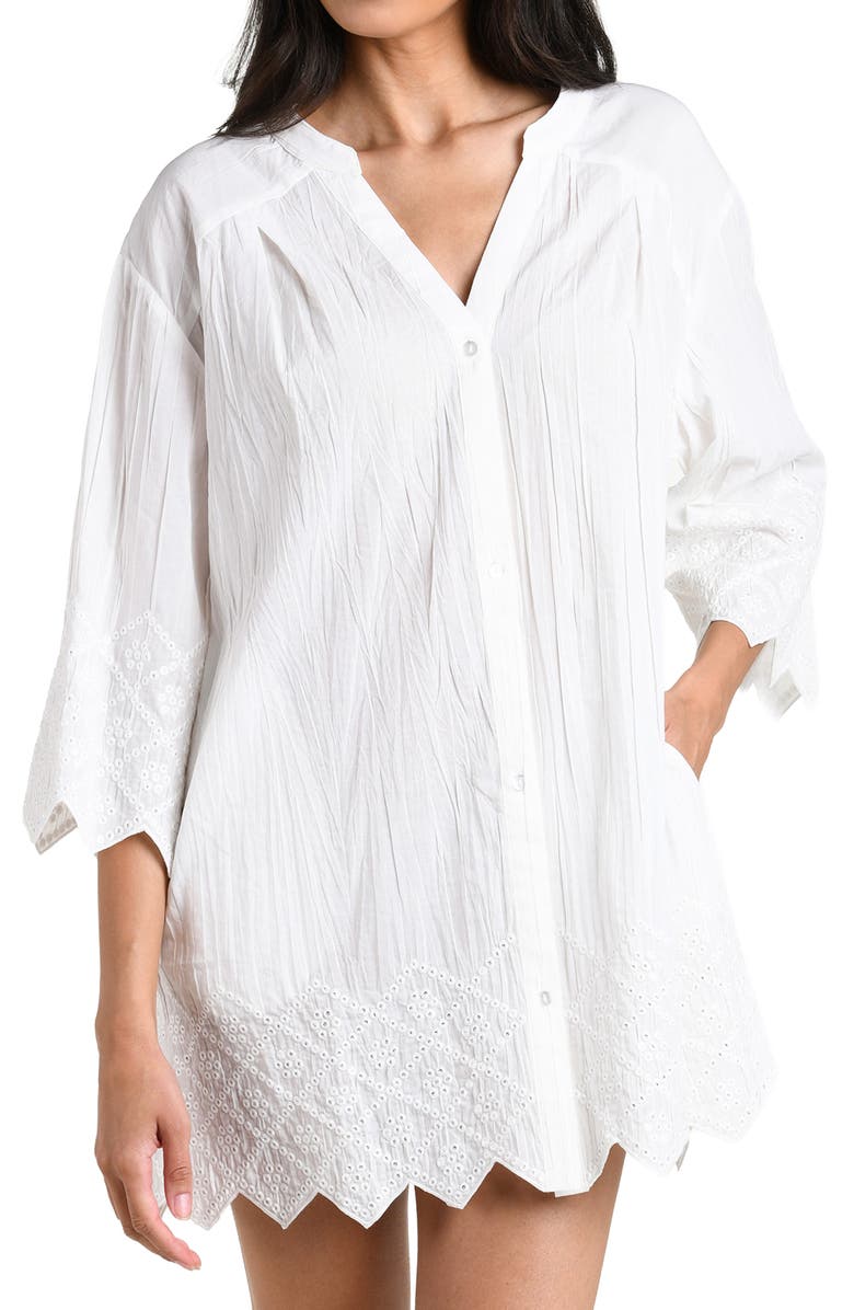 La Blanca Crinkle Collective Cover-Up Minidress, Alternate, color, 