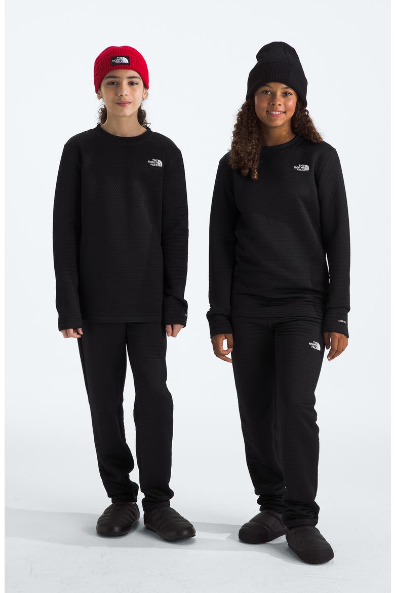 Kids' Dot Knit Thermal Top & Pants Set, Alternate, color, TNF BLACK