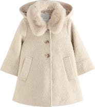 NEXT Kids' Faux Fur Collar Coat
