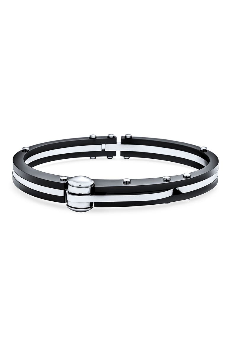 Men's Biker Partner In Crime CZ Bracelet, Main, color, BLACK