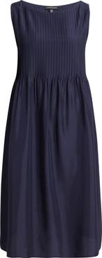 Eileen Fisher Pleated Silk Dress