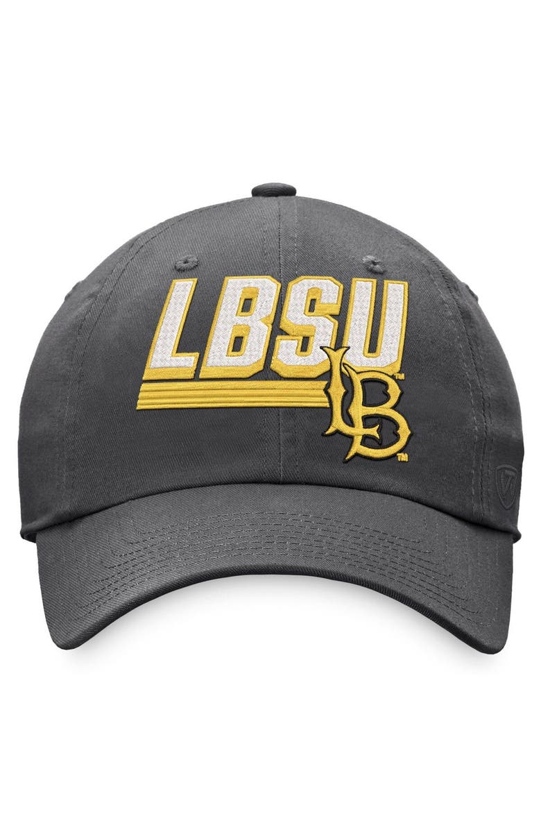 TOP OF THE WORLD Men's Top of the World Charcoal Long Beach State 49ers Slice Adjustable Hat, Alternate, color, Charcoal