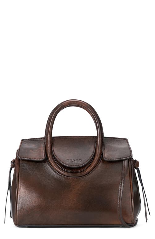 STAUD Maude Mini Leather Carryall in Espresso Distressed at Nordstrom