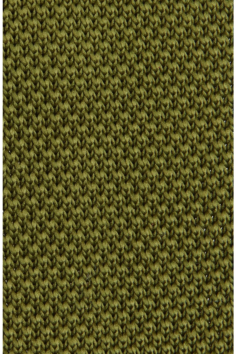 Olive Green Knit Silk Tie, Alternate, color, OLIVE