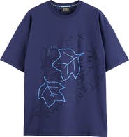 Scotch & Soda Loose Fit Leaf Embroidered Cotton T-Shirt