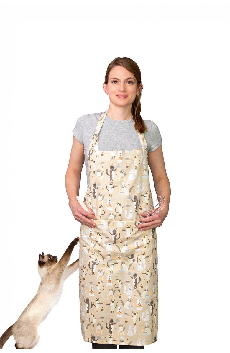 Cattington Kitchen Apron for Cat Lovers, Alternate, color, Feline Foodies, Cooking Cats