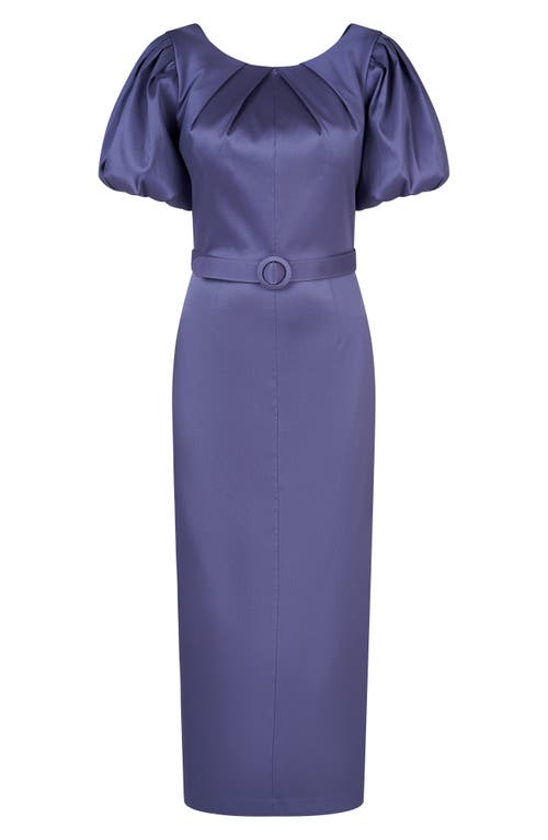 Kay Unger Chiara Sheath Evening Dress In Indigo