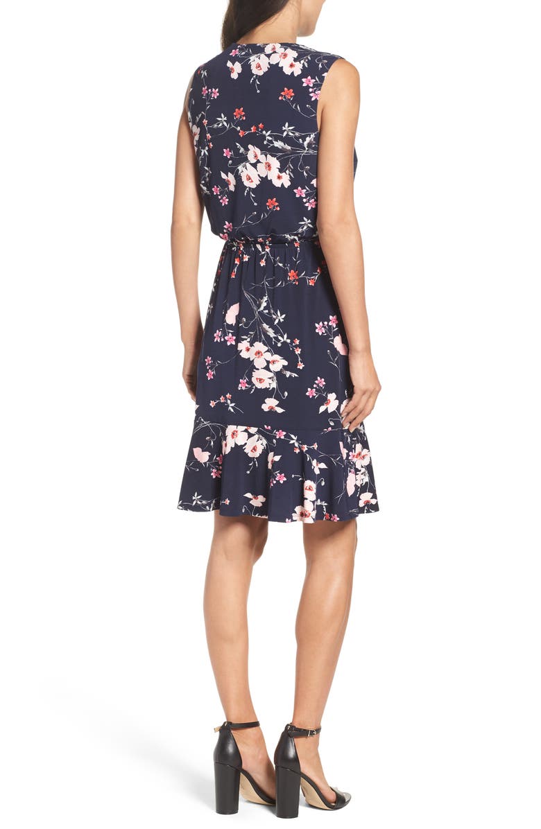 Eliza J Floral Ruffle Hem Dress, Alternate, color,