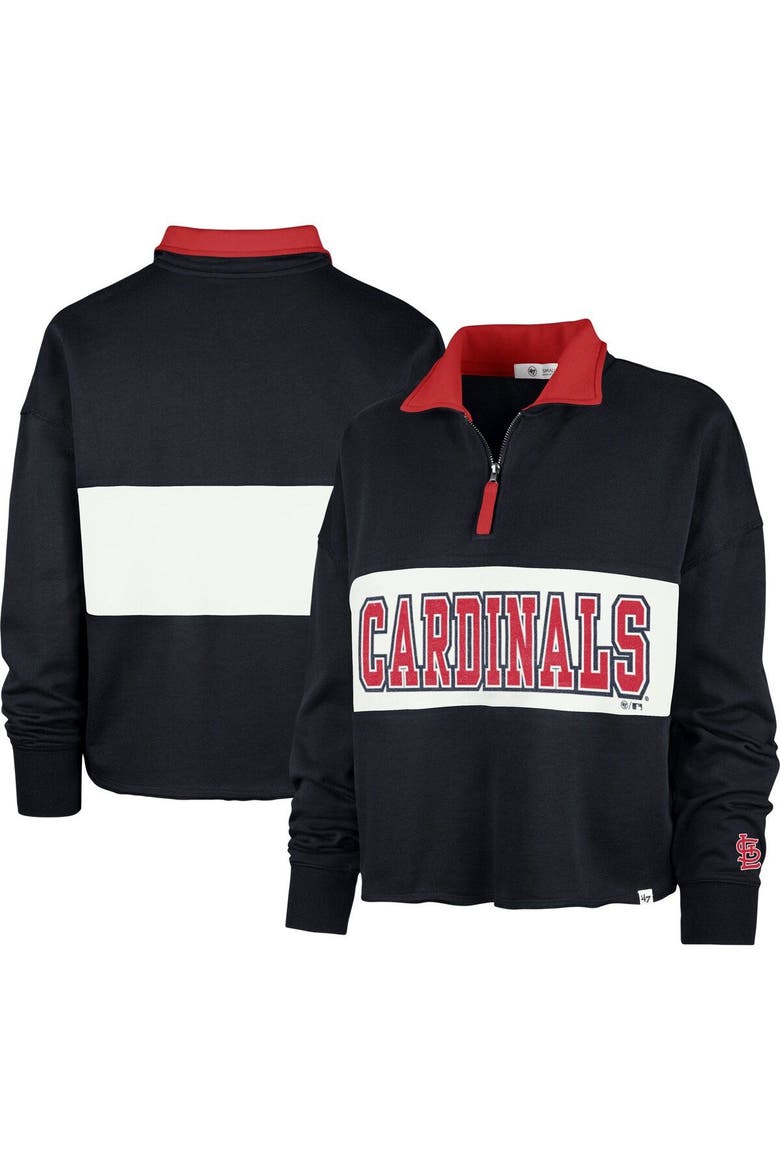 Women's '47 Navy St. Louis Cardinals Remi Quarter-Zip Cropped Top, Main, color, Navy