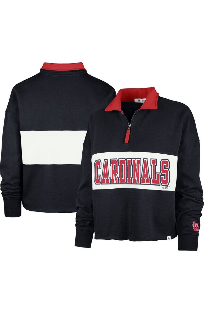 '47 Women's '47 Navy St. Louis Cardinals Remi Quarter-Zip Cropped Top, Main, color, Navy