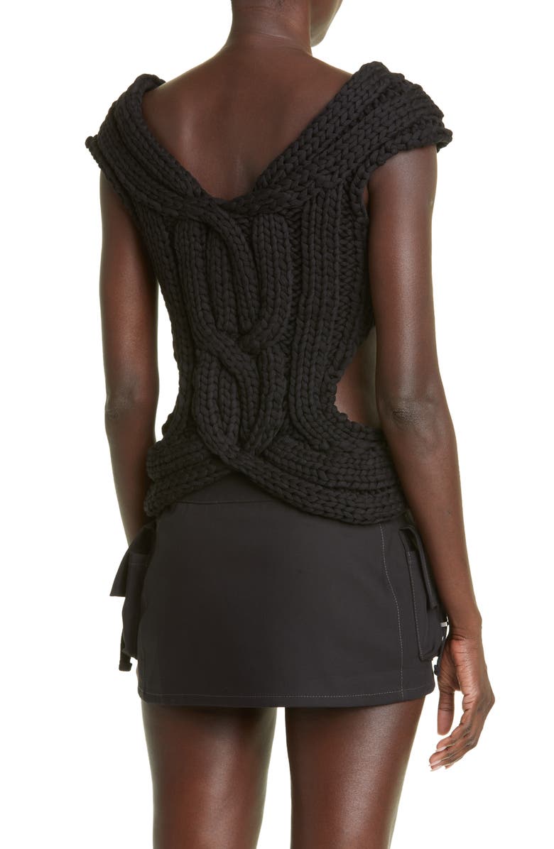 Dion Lee Cutout Cable Knit Sweater, Alternate, color, 