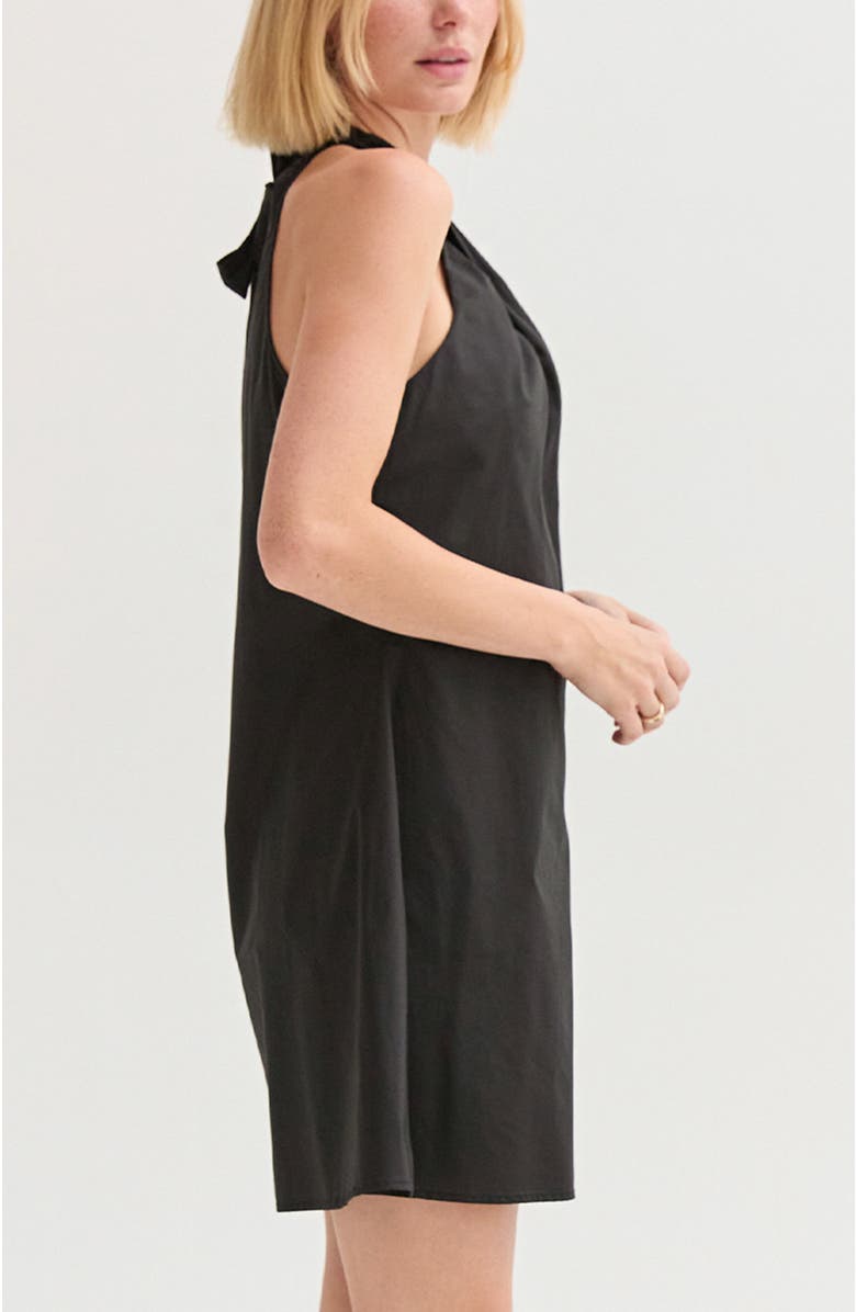 CRESCENT Halter Poplin Mini Dress, Alternate, color, Black