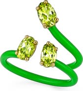 House of Frosted Faux Stack Enamel & White Topaz Ring