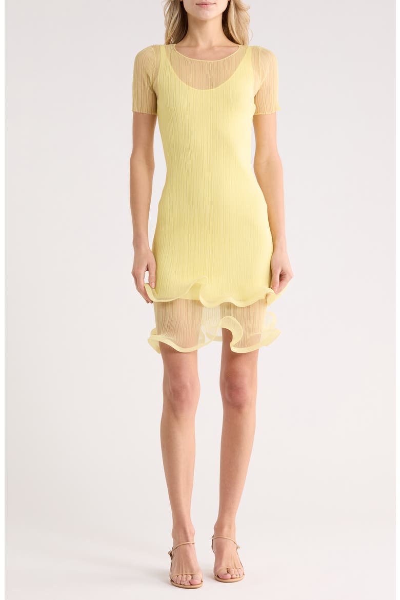 Jett Short Sleeve Ruffle Dress, Main, color, BUTTERCREAM