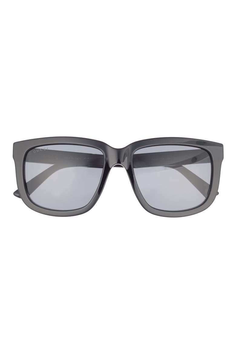 55mm Square Sunglasses, Main, color, BLACK BLACK GREY