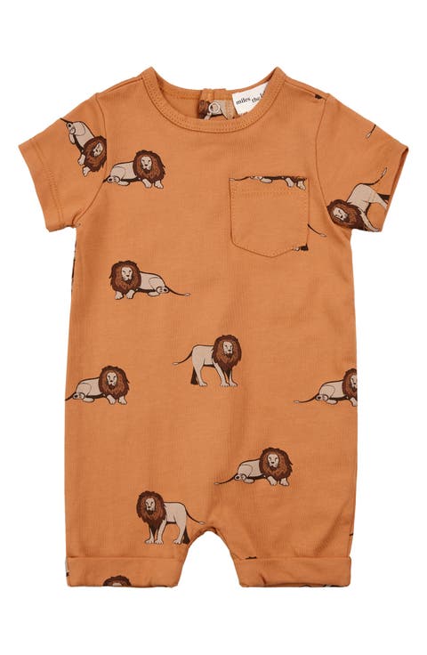 Lion Print Organic Cotton Romper (Baby)