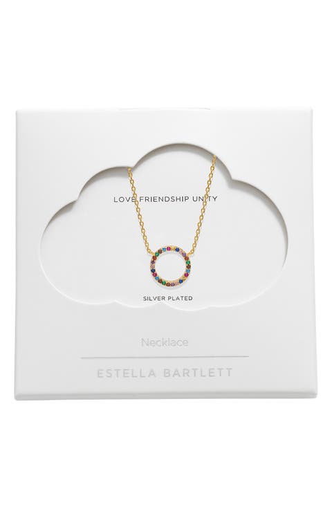 Cubic Zirconia Circle Pendant Necklace