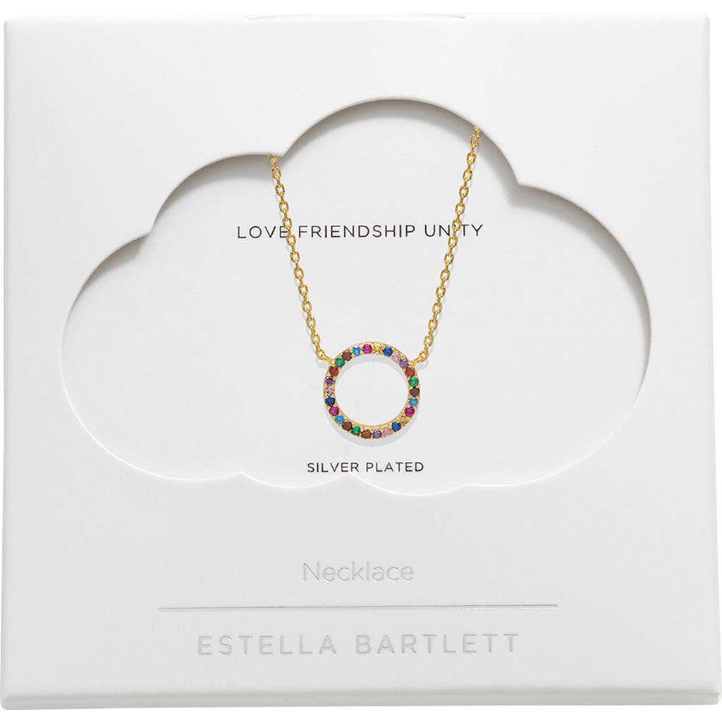 Estella Bartlett Cubic Zirconia Circle Pendant Necklace In Gold