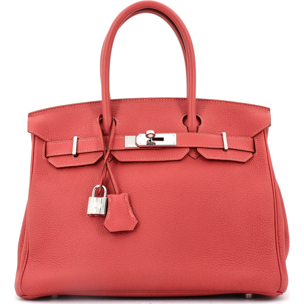 Pre-owned Hermes Hermes Birkin Handbag Red Togo With Palladium Hardware 30 In Red