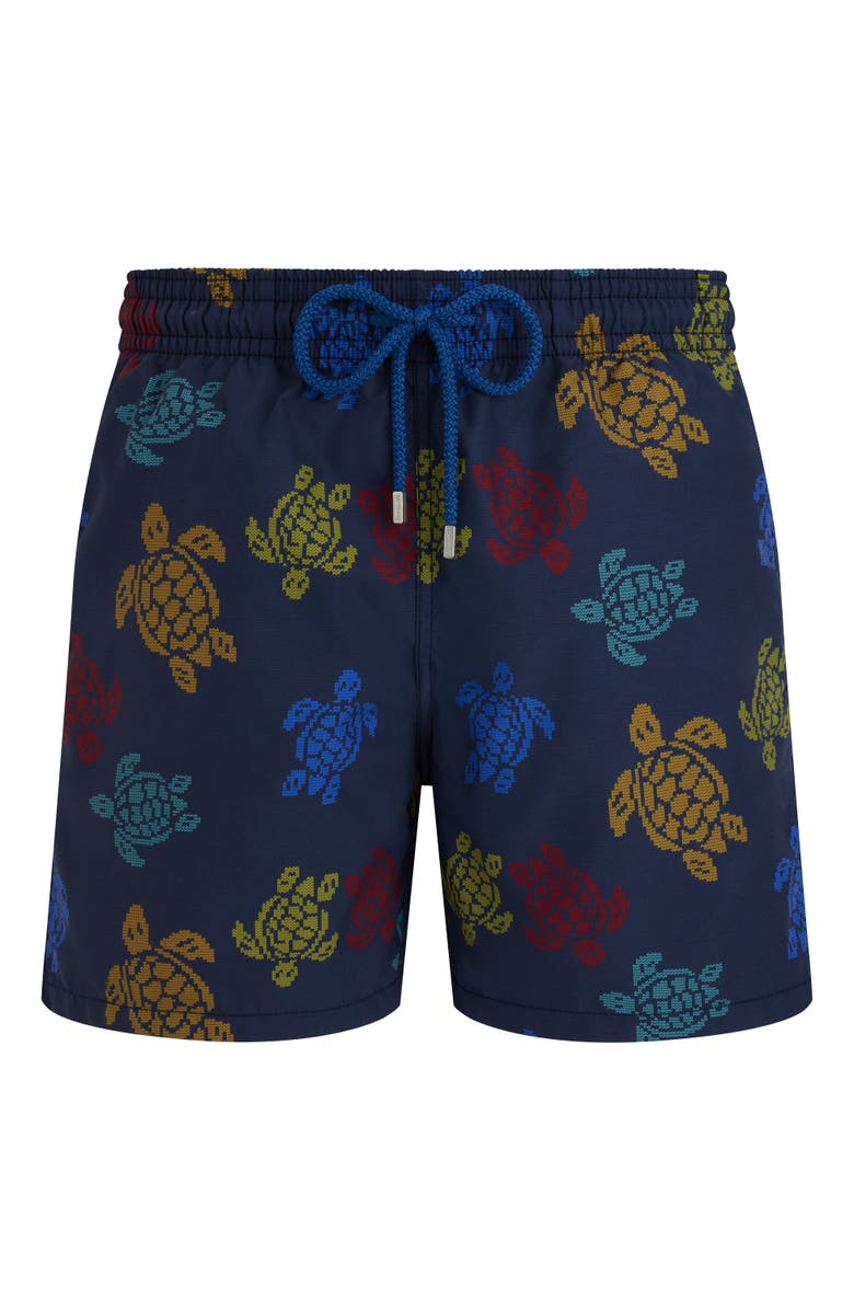 Vilebrequin Men's Ronde Des Tortues Tricot Swim Shorts, Alternate, color, Bleu Marine