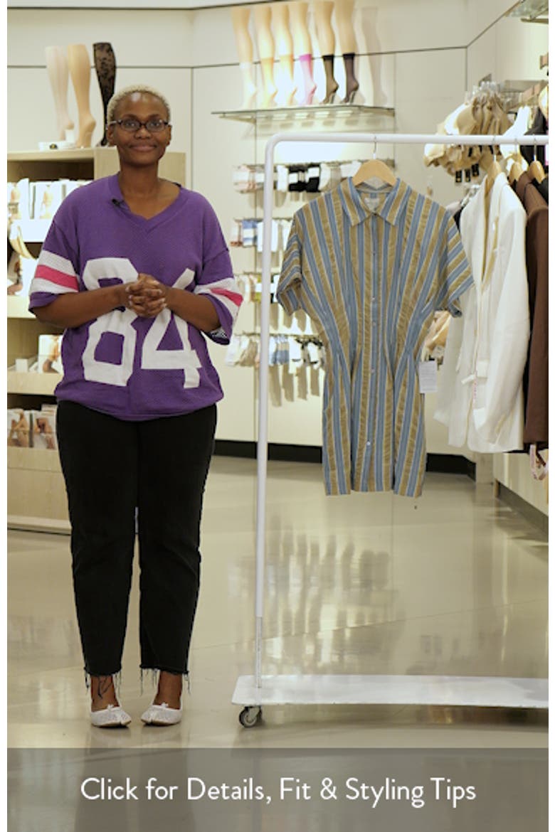 Dominique Stripe Pleat Mini Shirtdress video
