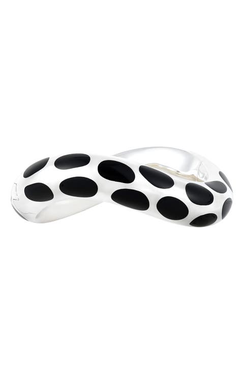 Angela Cummings Sterling Silver Jade Dotted Bangle