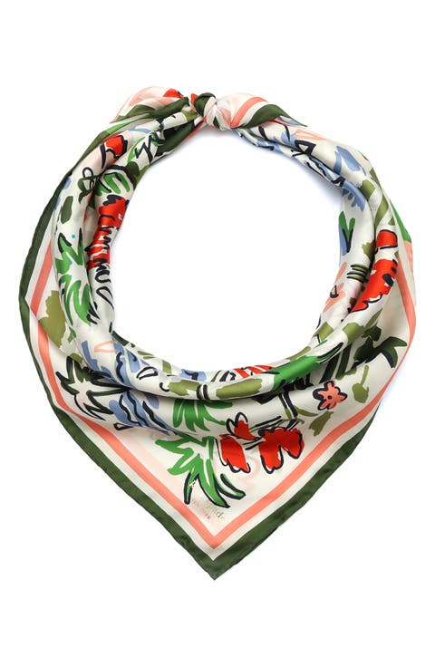 coastal scene silk square scarf