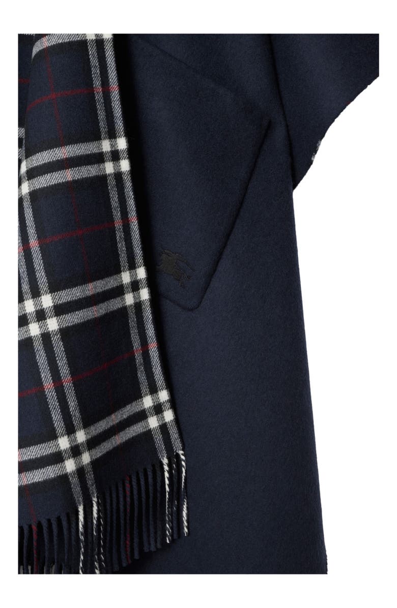 Burberry Reversible Check Wool Cashmere Cape, Alternate, color, Ink Blue