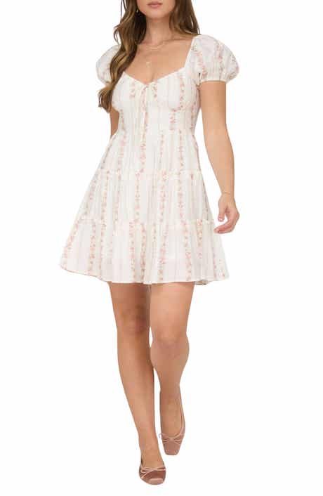 Blu Pepper Floral Print Puff Sleeve Minidress