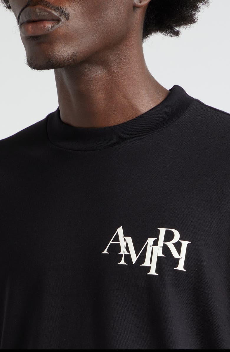 AMIRI Staggered Logo Cotton Graphic T-Shirt, Alternate, color, 