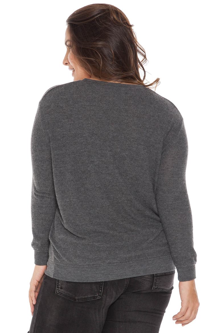 'Love Your Body' Graphic Crewneck Sweatshirt, Alternate, color, CHARCOAL