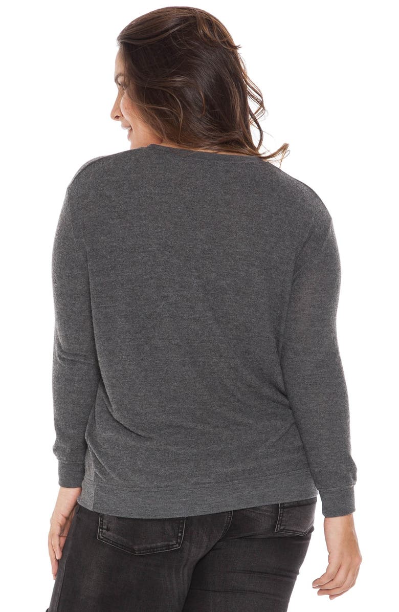 SLINK Jeans 'Love Your Body' Graphic Crewneck Sweatshirt, Alternate, color, Charcoal