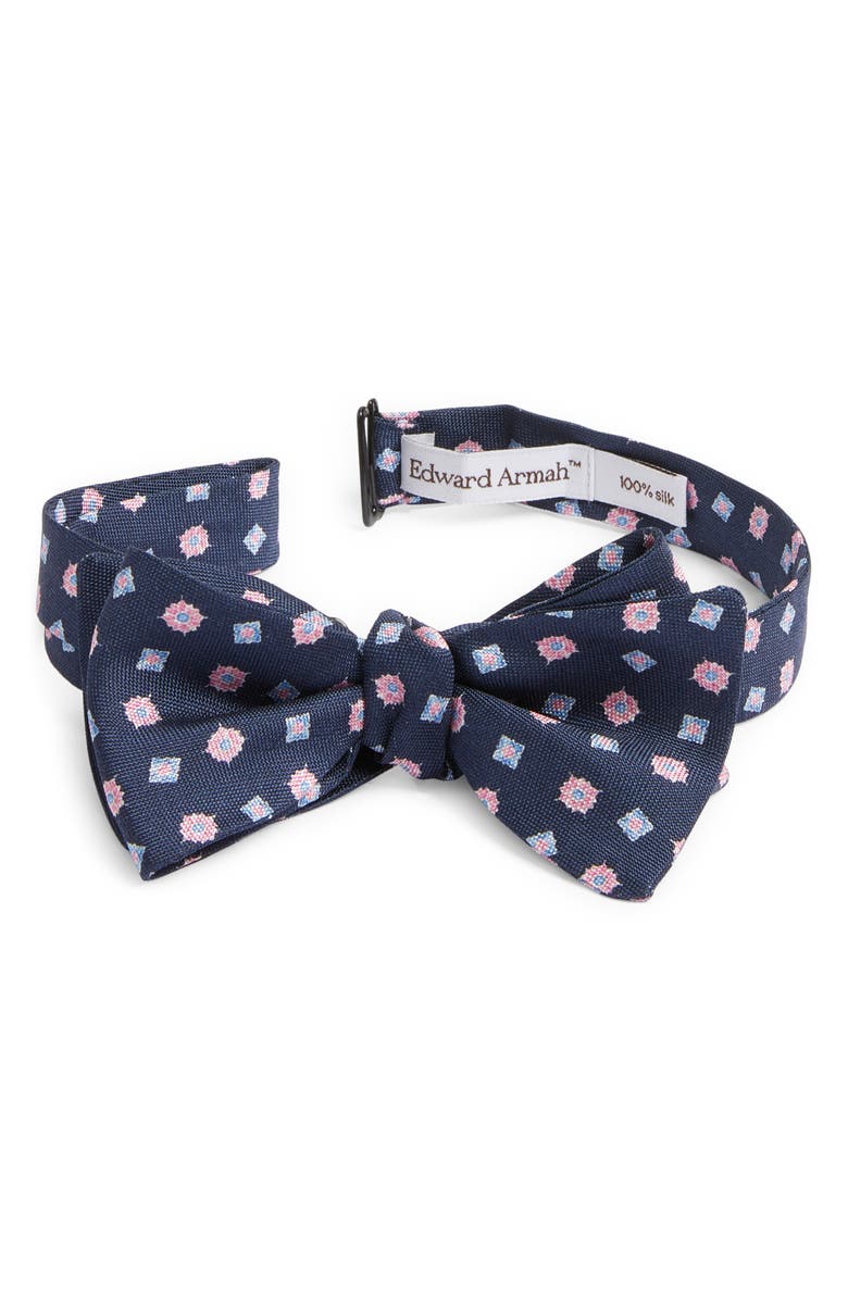 EDWARD ARMAH Neat Silk Bow Tie, Main, color, 
