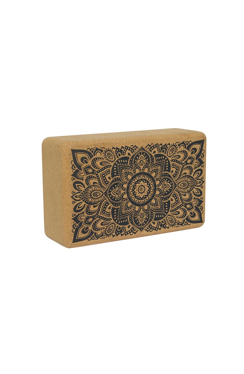 Yoga Design Lab Cork Yoga Block, Alternate, color, Mandala Black