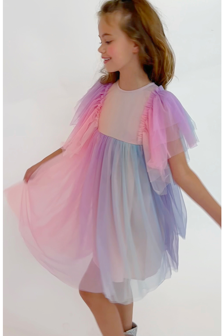 Cotton Candy Dream Tulle Dress, Alternate, color, Multicolor