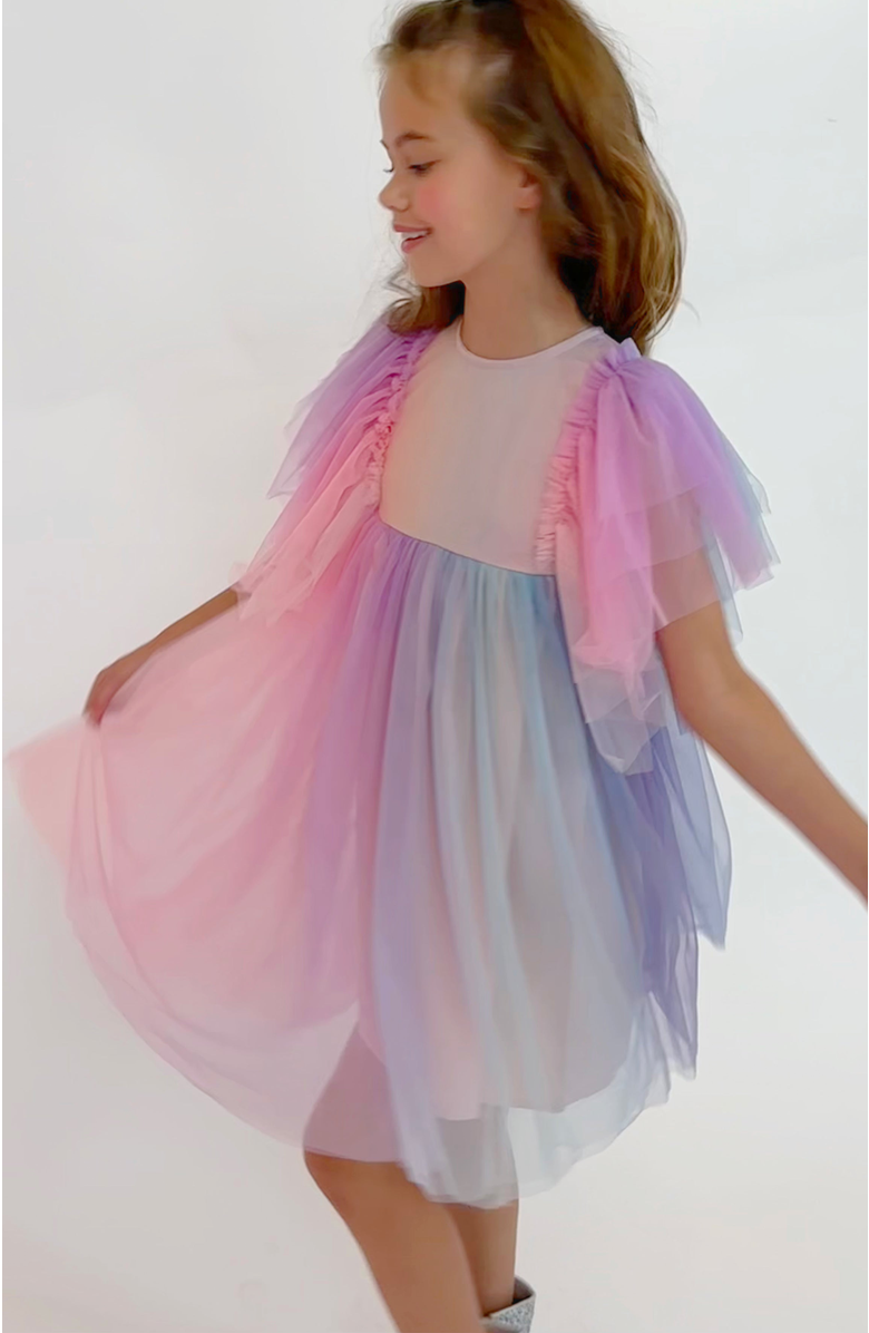 Lola + The Boys Cotton Candy Dream Tulle Dress, Alternate, color, Multicolor