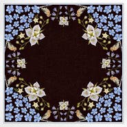 Matty Miller Studio 100% Silk Scarf Black Gentian - Floral Bird Design