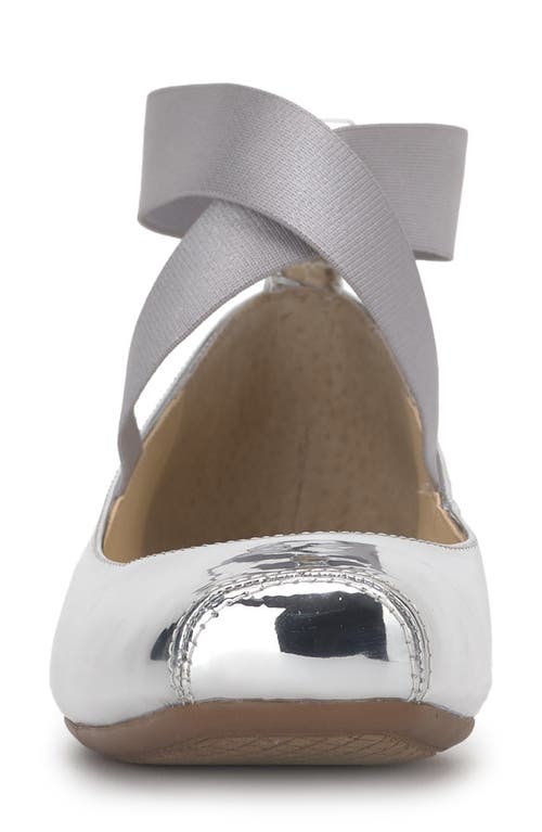 Jessica Simpson Mandayss Ankle Strap Ballet Flat In Silver