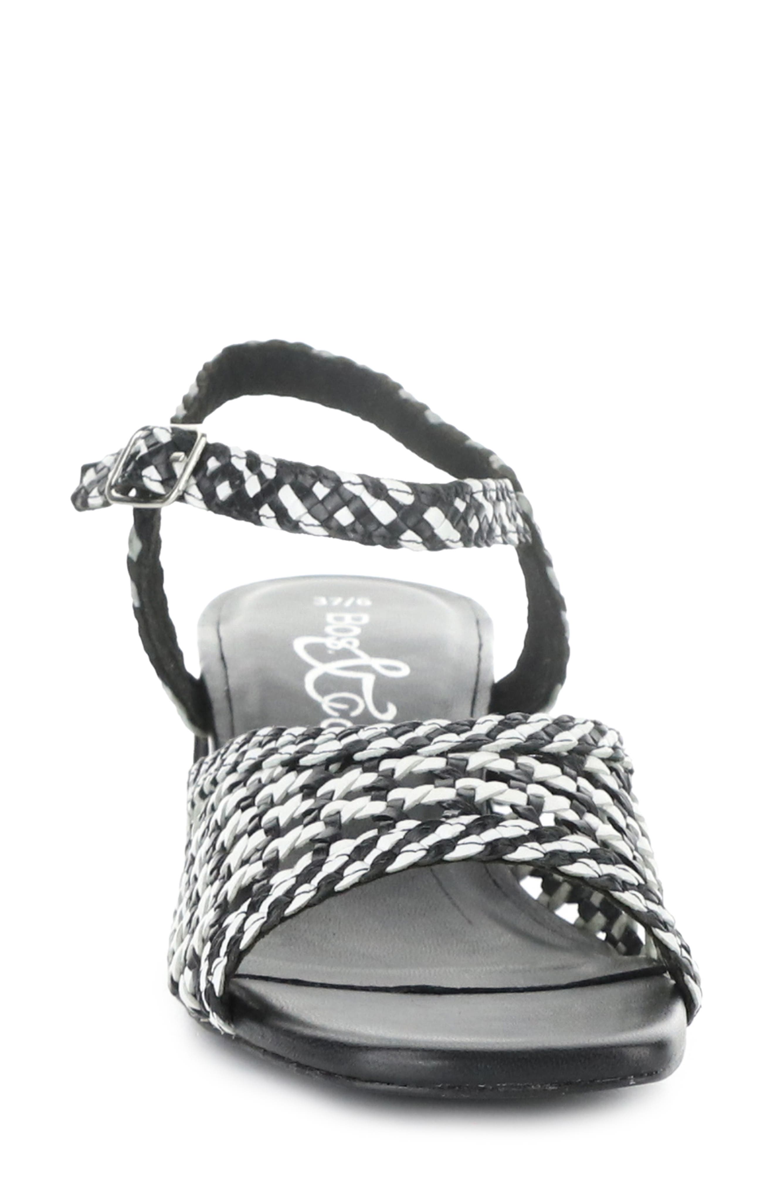 Bos. & Co. Wendi Ankle Strap Sandal, Alternate, color, Black/ White Mix