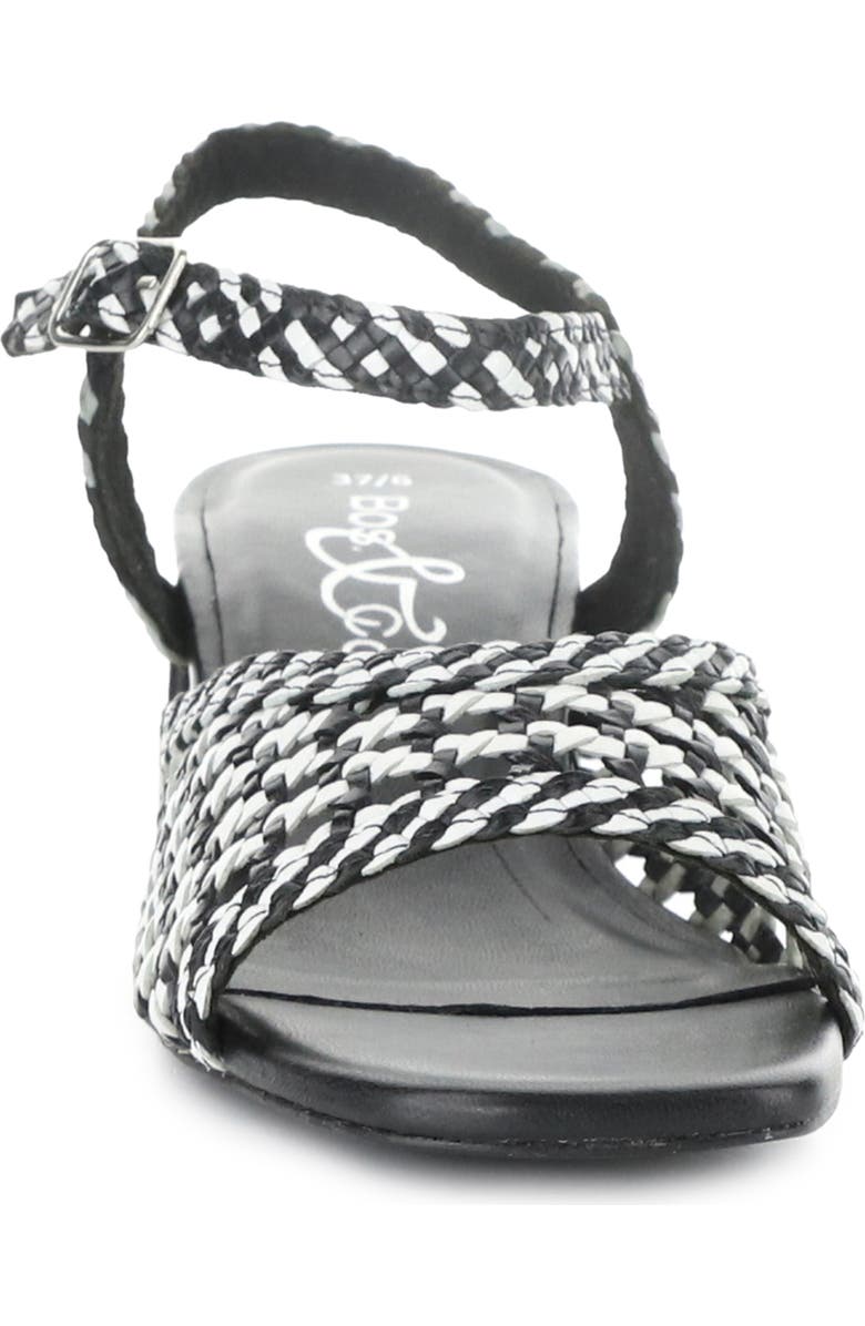 Bos. & Co. Wendi Ankle Strap Sandal, Alternate, color, Black/ White Mix