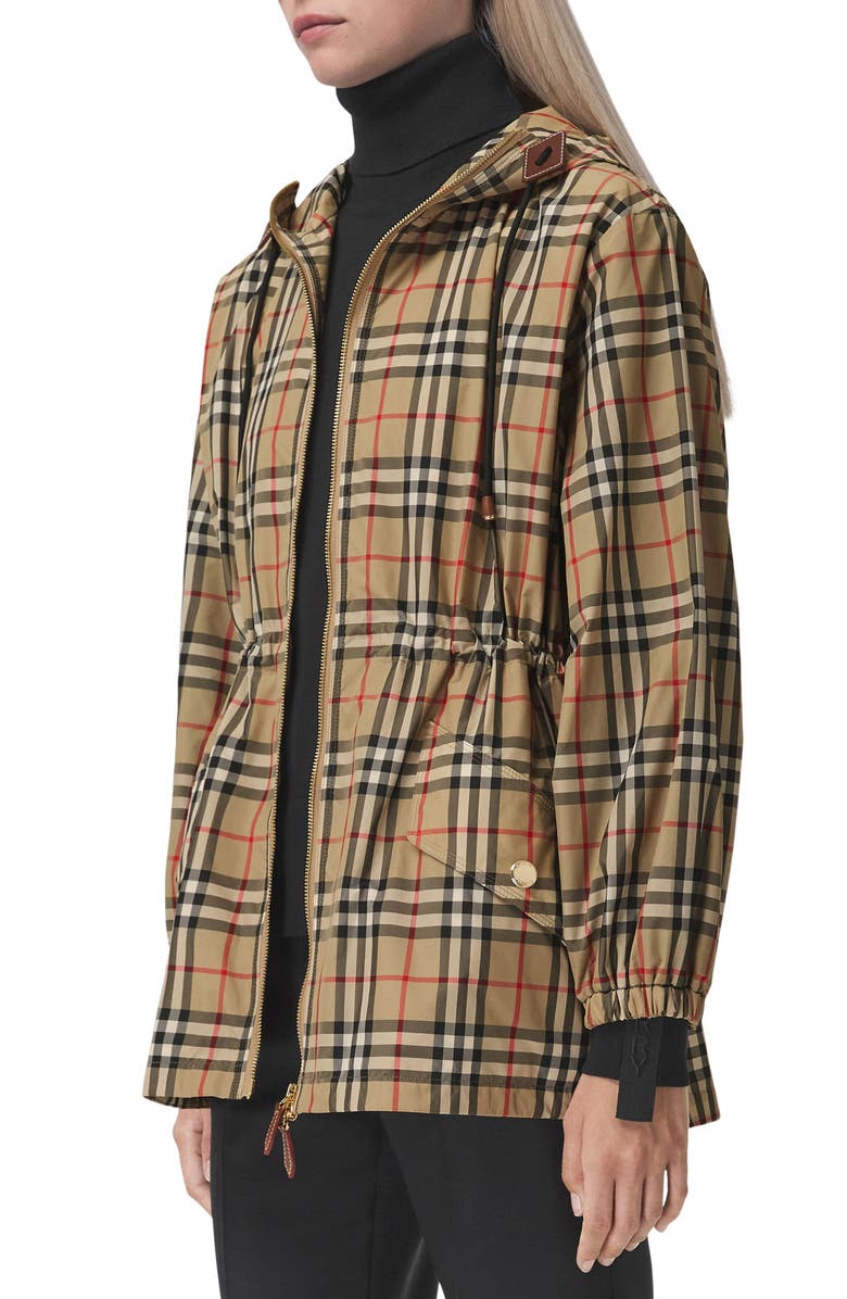 Burberry Binham Check Hooded Jacket, Alternate, color, 